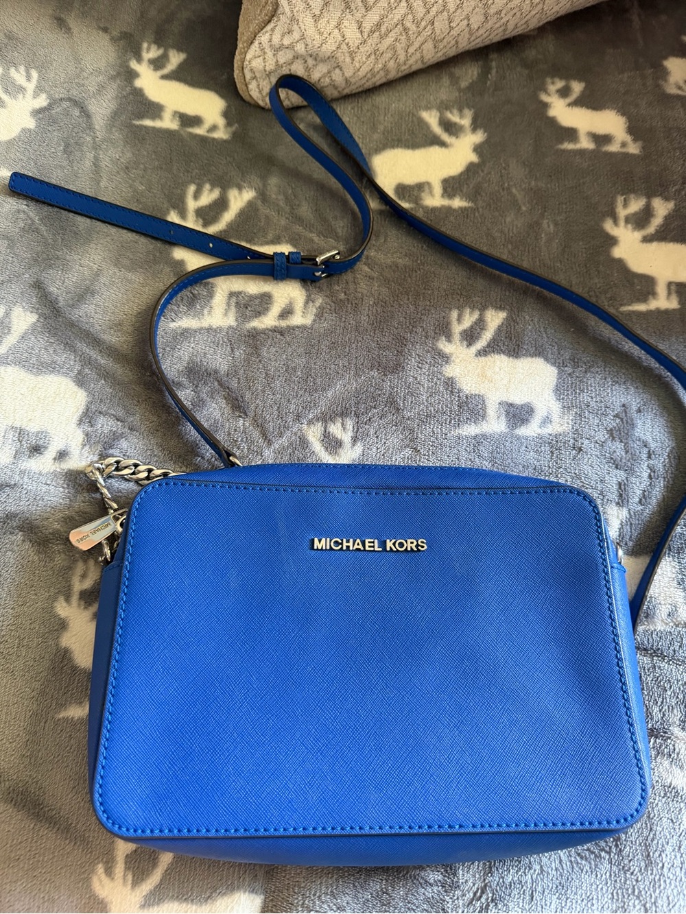 Michael Kors Electric Blue Crossbody Camera Bag